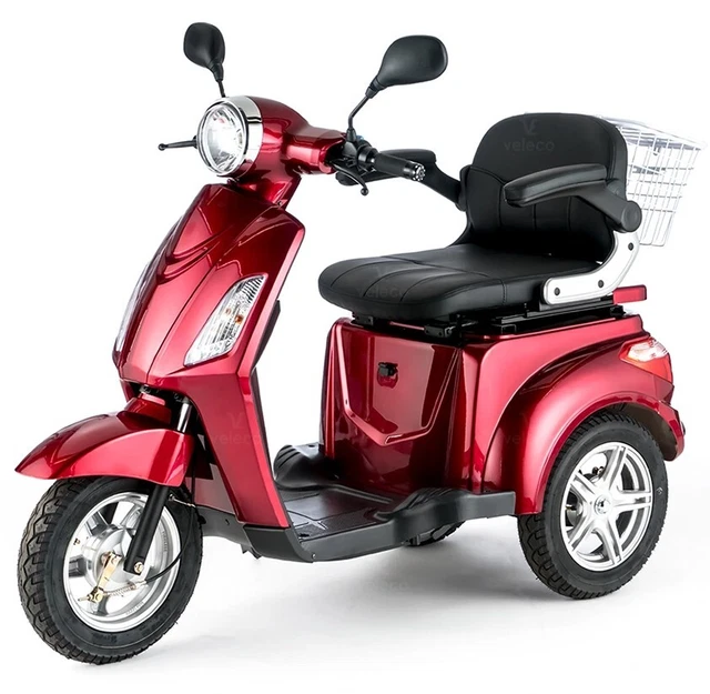 Scooter Électrique 3 Roues VELECO ZT16 - Trike Adulte Avec Panier - 25 Km D'Autonomie