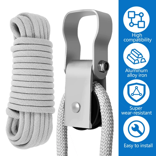 EXTENSION LADDER PULLEY Kit 40Ft Telescopic Ladder Rope and Pulley Kit ...