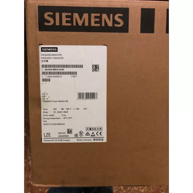 New Siemens G120 PM 240 Power Module 6SL3224-0BE32-2UA0 6SL3 224-0BE32-2UA0