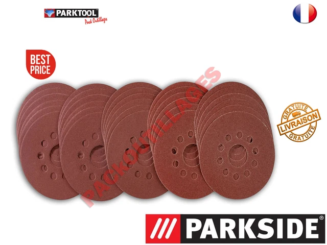 PARKSIDE® Papier de verre, 30 feuilles, Ø 180 mm Grain 60