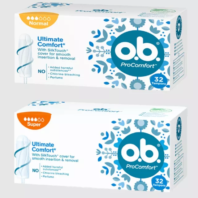 O.B. ProComfort Tampons Ultimate Comfort 32 pcs- choose Normal or Super