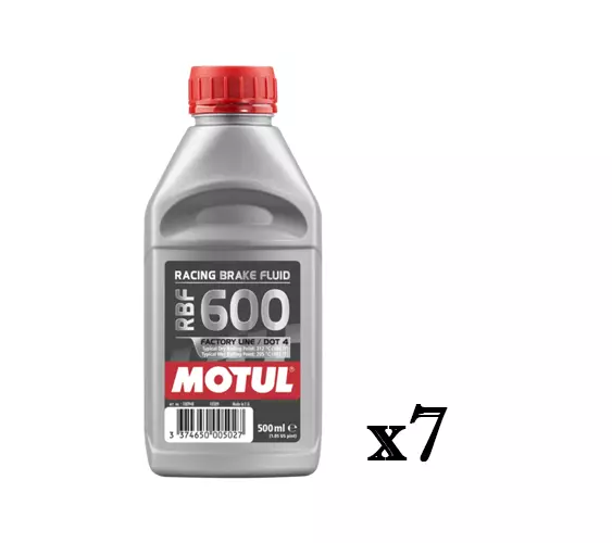 MOTUL RBF 600 FACTORY LINE DOT 4 Olio per Freni e Frizioni Idrauliche 7 X 500ml