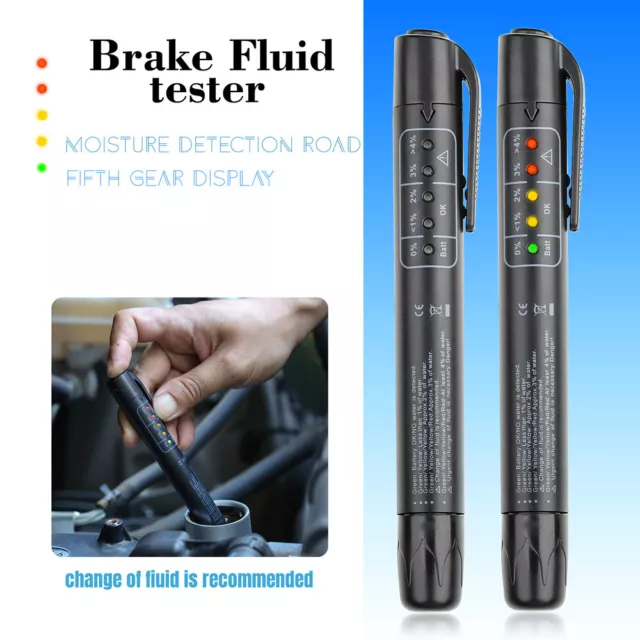 For DOT3 DOT4 Car Brake Fluid Liquid Oil Tester Pen 5LED Indicator Testing Tools