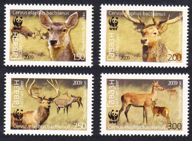 Tajikistan WWF Bactrian Deer 4v 2009 MNH SG#388-391 MI#527-530 Sc#344-347