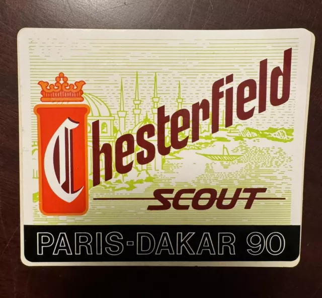 Vintage Originale Adesivo Sticker Chesterfield Scout Paris Dakar 1990