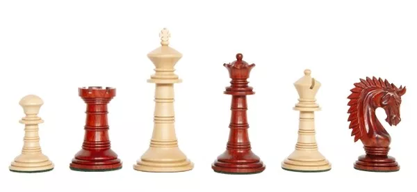 The Bomarzo Luxury Chess Set - Pieces Only - 4.4" King - Blood Rosewood