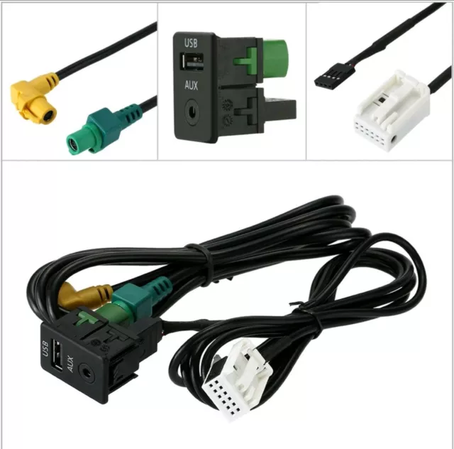 VW Aux-In und USB Stecker mit kabel für RNS510 RCD510 MP3