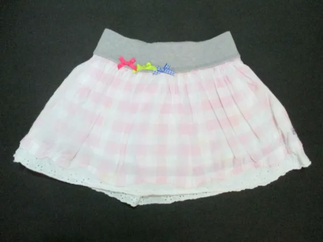 Toddler Girls Naartjie Kids Pink Check Eyelet Lace Trim Skirt Size Xs 3 Years