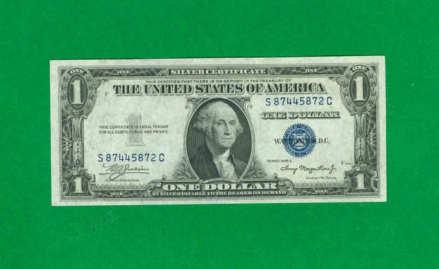 $1 1935-A 1 S/C Block Blue Seal Silver Certificate Cu. Non-Mule