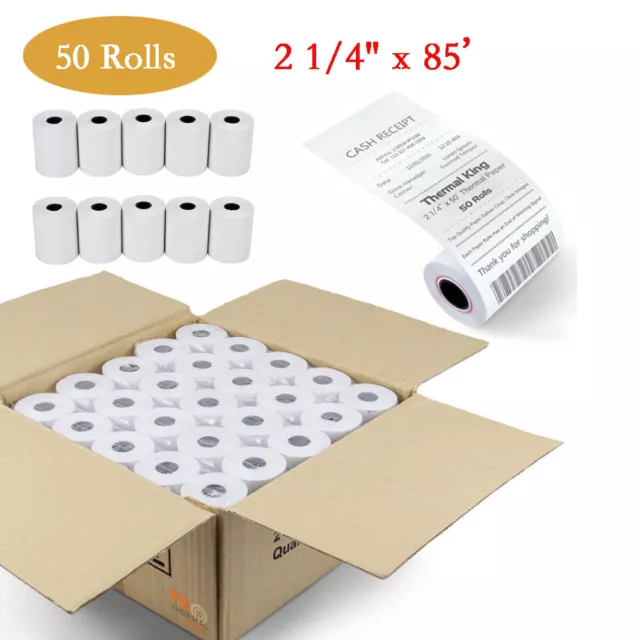 50 Rolls Case 2 1/4" x 85' Thermal Cash Register Credit Card POS Receipt Paper