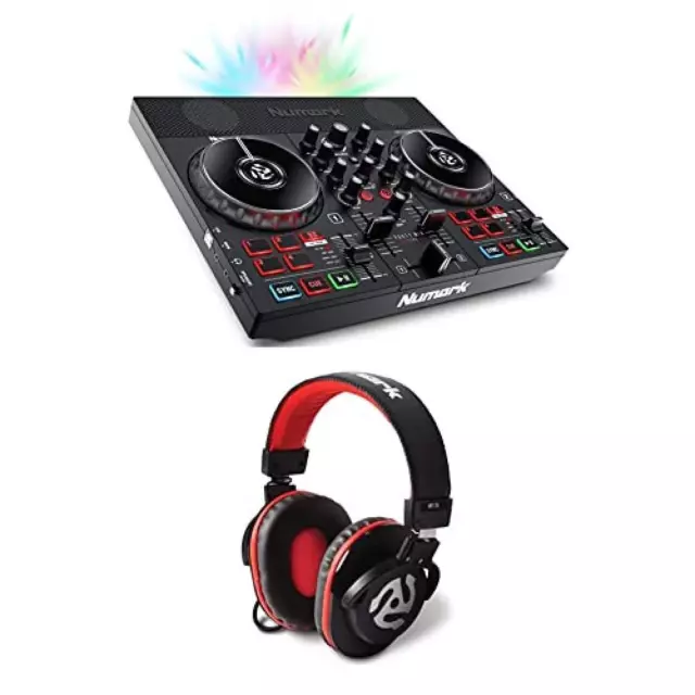 Numark Party Mix Live + HF175 - Console DJ a 2 Canali con Scheda Audio, Controll