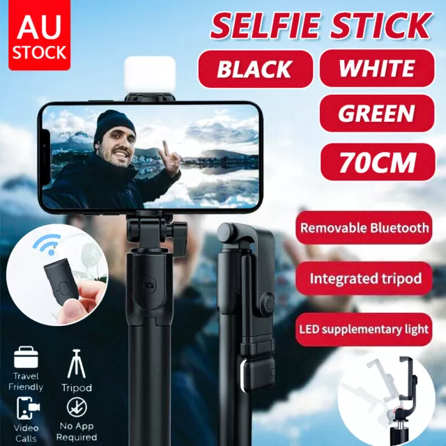 Selfie Stick Handheld Tripod Bluetooth Shutter For Iphone Samsung Single Lights