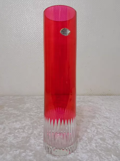 L5vcxs - Design Kristall Glas Vase - Vintage um 1970 - Handgefertigt - 24,2 cm
