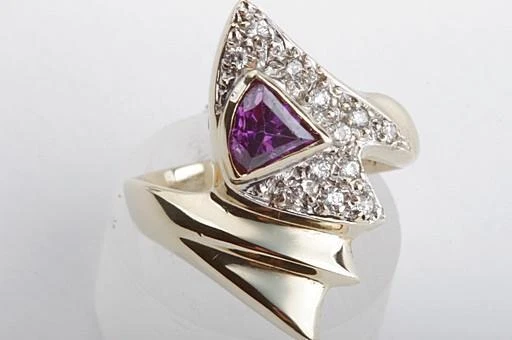 Amethyst Zirkonia Ring 585 Gelbgold .