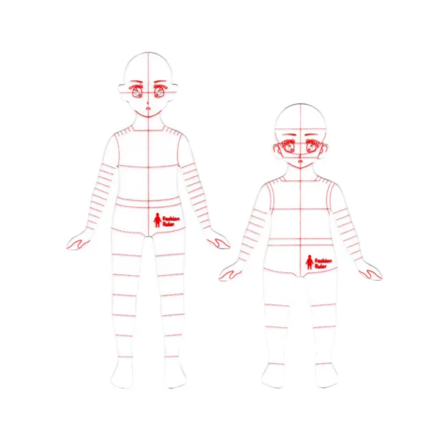 Children Fashion Design Ruler Child Drawing Template Baby Cloth Template for Kid