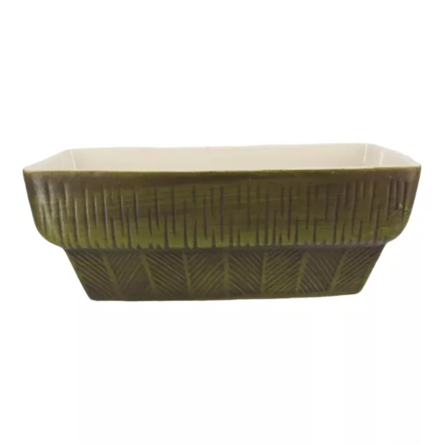 Vintage Haeger USA Window Box Planter Pot MCM Matte Green 867