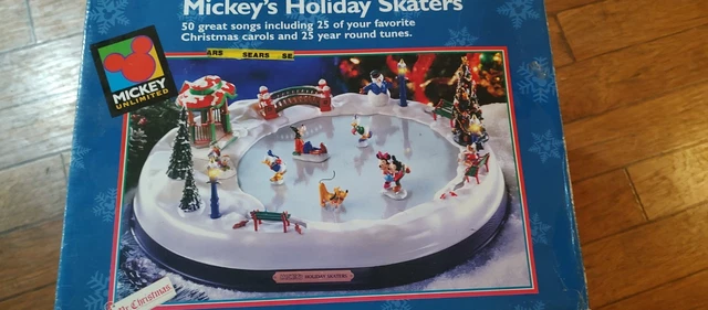 RARE 1996 MR. Christmas Disney Mickey's Holiday Skaters