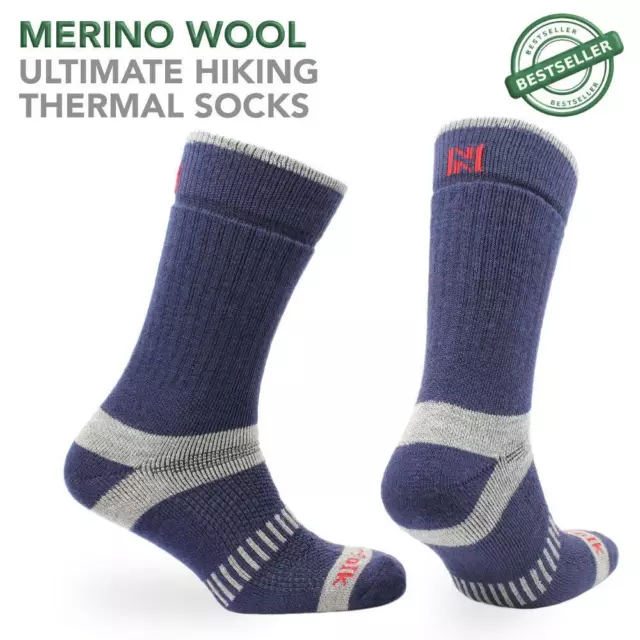 Norfolk Mens Ultimate Fully Cushioned Thermal Merino Wool Walking/Hiking Socks