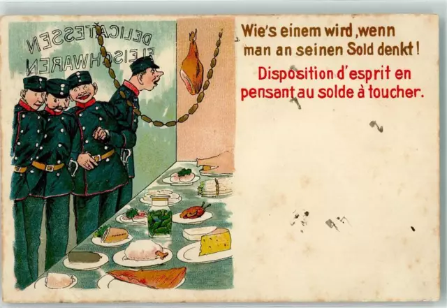 39496292 - St. Gallen Soldaten Humor Karikatur Feldpost Kaserne Militaer