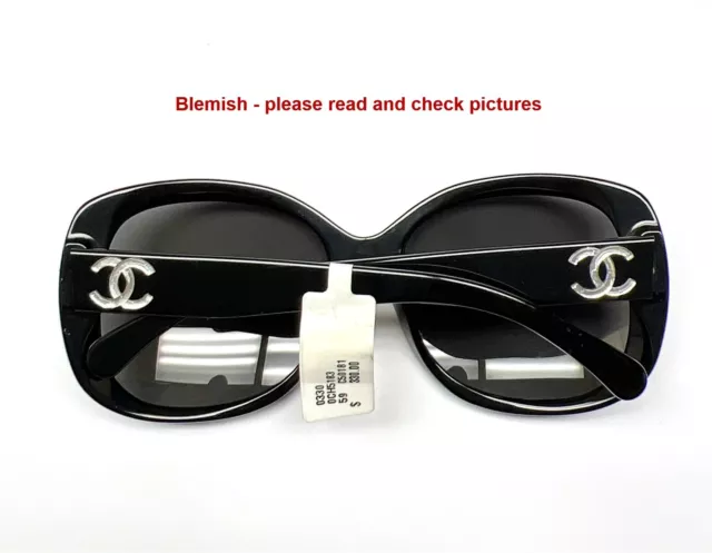 Chanel 5183 501/81 Sunglasses Black / Polarized Silver CC Logo - Blemish