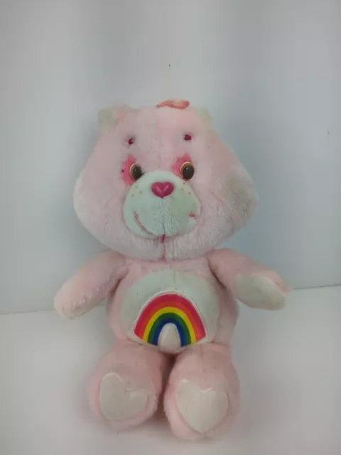 Vintage Kenner Care Bears Cheer Bear 13" Plush 1983 Stuffed Animal Rainbow Pink