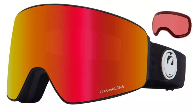 Dragon Pxv Schwarz Lumalens 2 Linsen Snowboard Ski Brille Maske Visier 38280