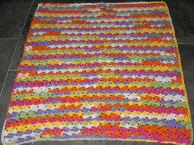 New Small Hand Crochet Cot/Pram Blanket