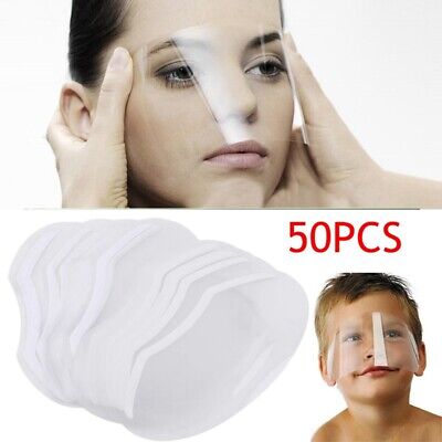 50 piezas máscara de plástico para la frente spray para el cabello aislado peluquería protección facial escudo 😀