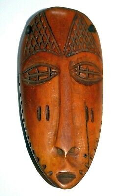 Rare Antique African Lega Tribe Hand Carved Cow Bone Mask Pendant Congo, Africa