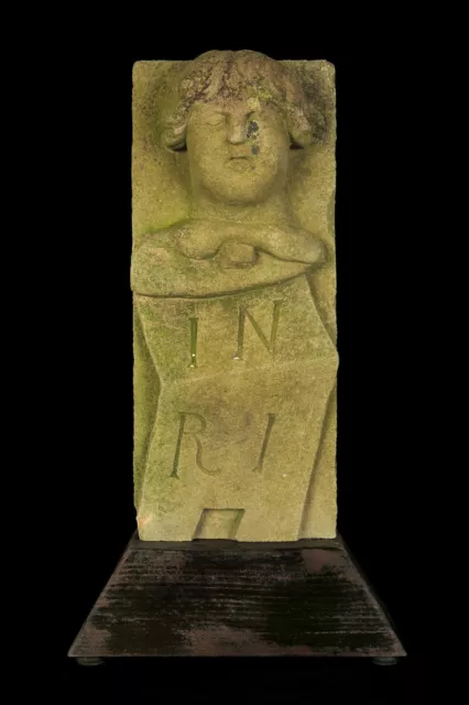 Raro Y Antigua Piedra Lápida En Arenisca, Escultura c.1880 Despacho Atracciones