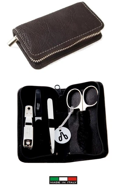 Alpen 6820  set manicure (unisex)  pelle nero 4 pz:  forbici-tagliaunghie