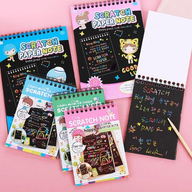 SCRATCH ART PAINTING Doodle Rainbow Scratch Paper Crafts Toys Scratch