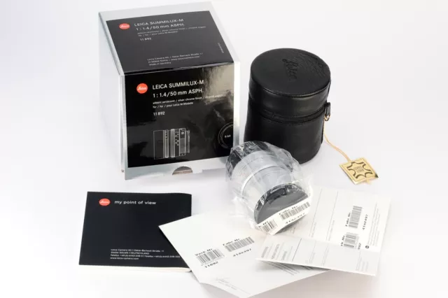 Leitz Leica 50 mm f/1.4 ASPH Standard E46 Grundierung silber Objektiv (Brandneu)