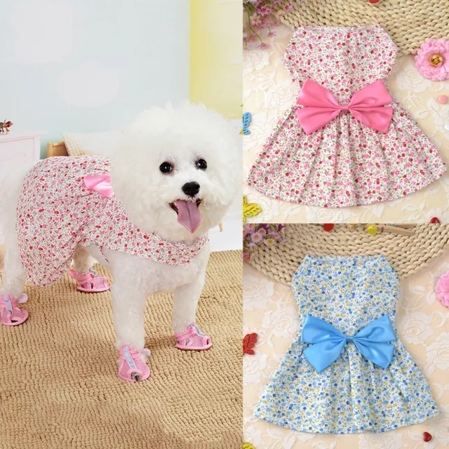 Broken Flower Summer Dog Dress Clothes for Small Dog Dress Skirt Puppy Clothes