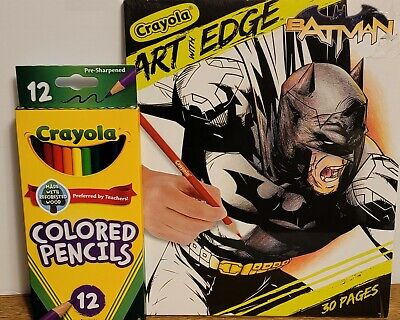 Crayola Crayola Arte Con Bordo Batman Collezione 30 Pagina da Colorare Libro,Libero 12pc 