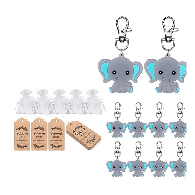 20 ud. baby shower bandejas para invitados azul bebé elefante J3R2