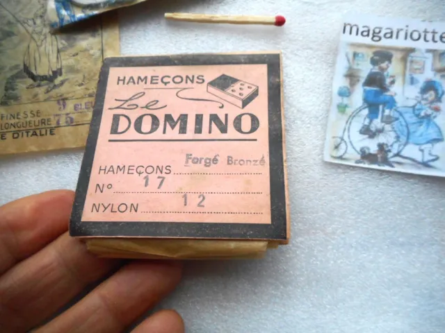 ancienne pochette hameçon le domino moulinet BRETTON 804 400,peche fishing 2