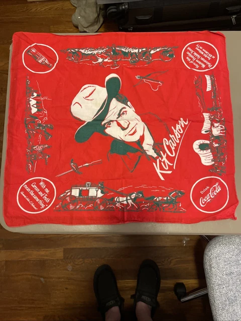 50s ビンテージ コカコーラ CocaCola Kit Carson バンダナ VINTAGE 1950'S WESTERN Kit Carson Coca-Cola Premium Red Coke