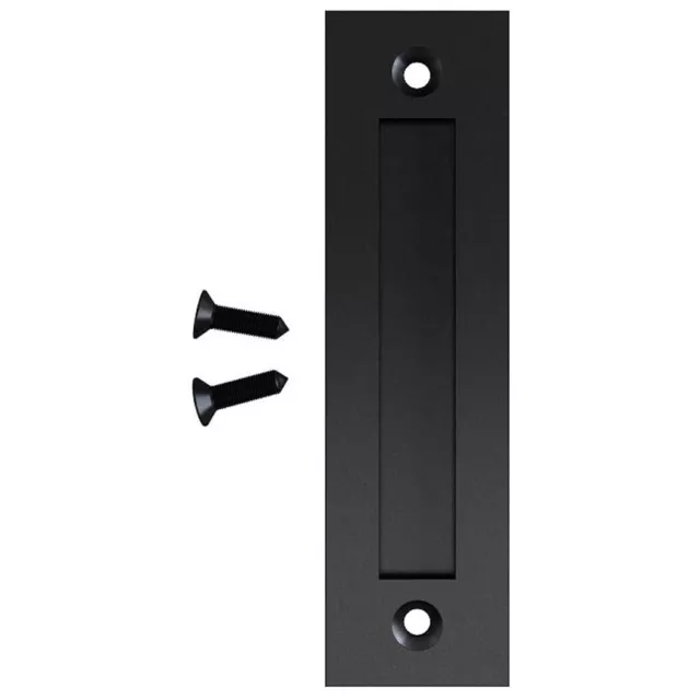 Black Door Pull Handle Sliding Steel 8-3/5 Barn Door Black Flat Flush Hardware