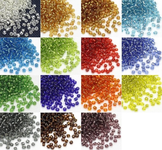 20g Rocailles Silbereinzug 2-2,2mm Farbauswahl Perlen Glasperlen