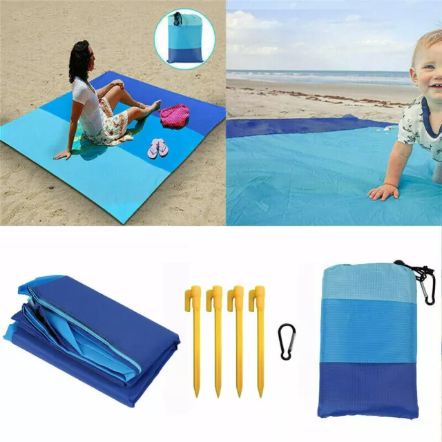 Sand Free Beach Blanket Beach Mat Waterproof Sandproof for Travel,Camping,Hiking