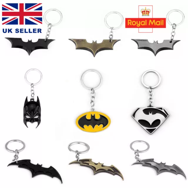 Batman DC Hero Metal Keyring Keychain batman superman Symbols Gift Removable UK