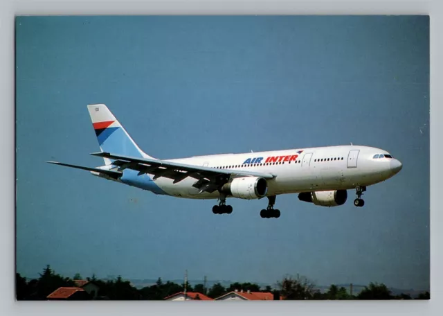 Aviation Airplane Postcard Air Inter Airlines Airbus A300-B2 AZ10