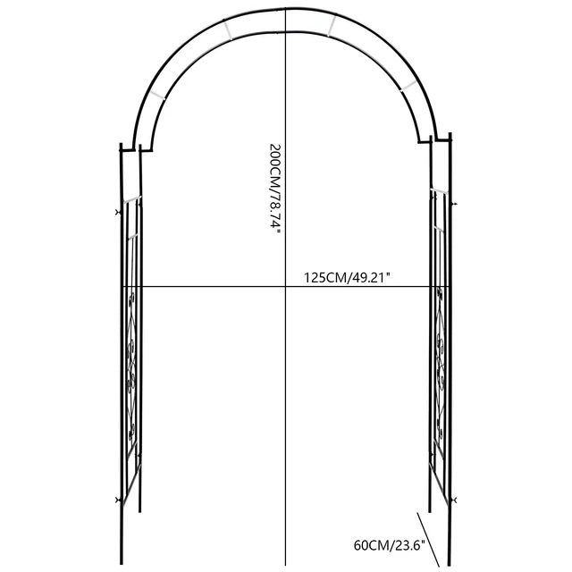 Metall Rosenbogen 2,0x2,3m - Gartenbogen Rankhilfe Weiß Pulverbeschichtet