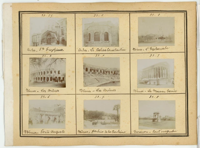 France, Arles, Nimes, Tarascon, diverses vues des cités  vintage silver print,