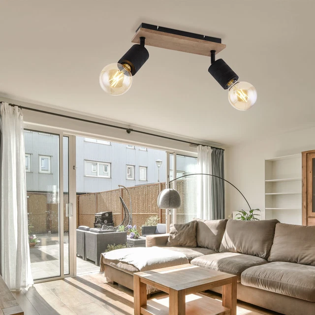 Lampe Plafond Bois Moderne | Anneau Ouvert Lumineux