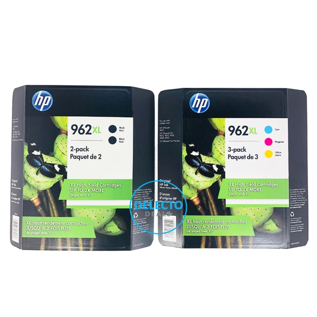 Genuine 5-Pack Hp 962Xl Black & Color Ink Officejet Pro 9020 Sealed 2024