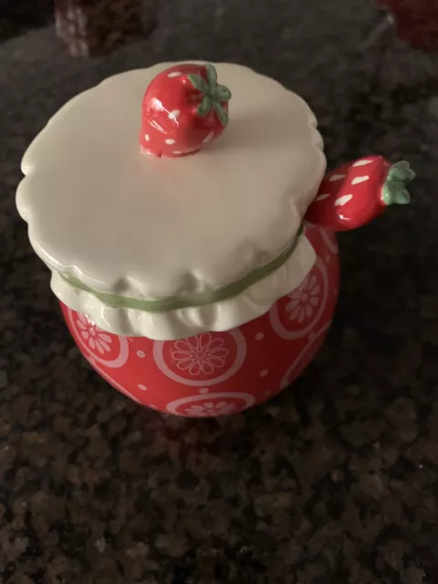 Strawberry Jam pot With Beautiful Spoon To Match