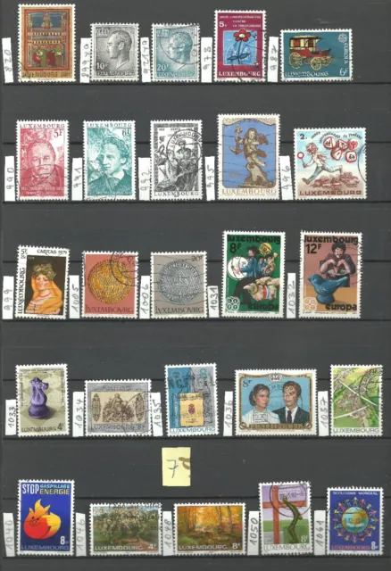 Luxemburg  (1971-1982),  Lot mit 24 verschiedenen Werten, gestempelt (used)