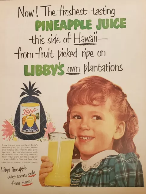 1951 Ad Pineapple Libbys Hawaiian Juice Plantation Ephemera Print  Advertisement